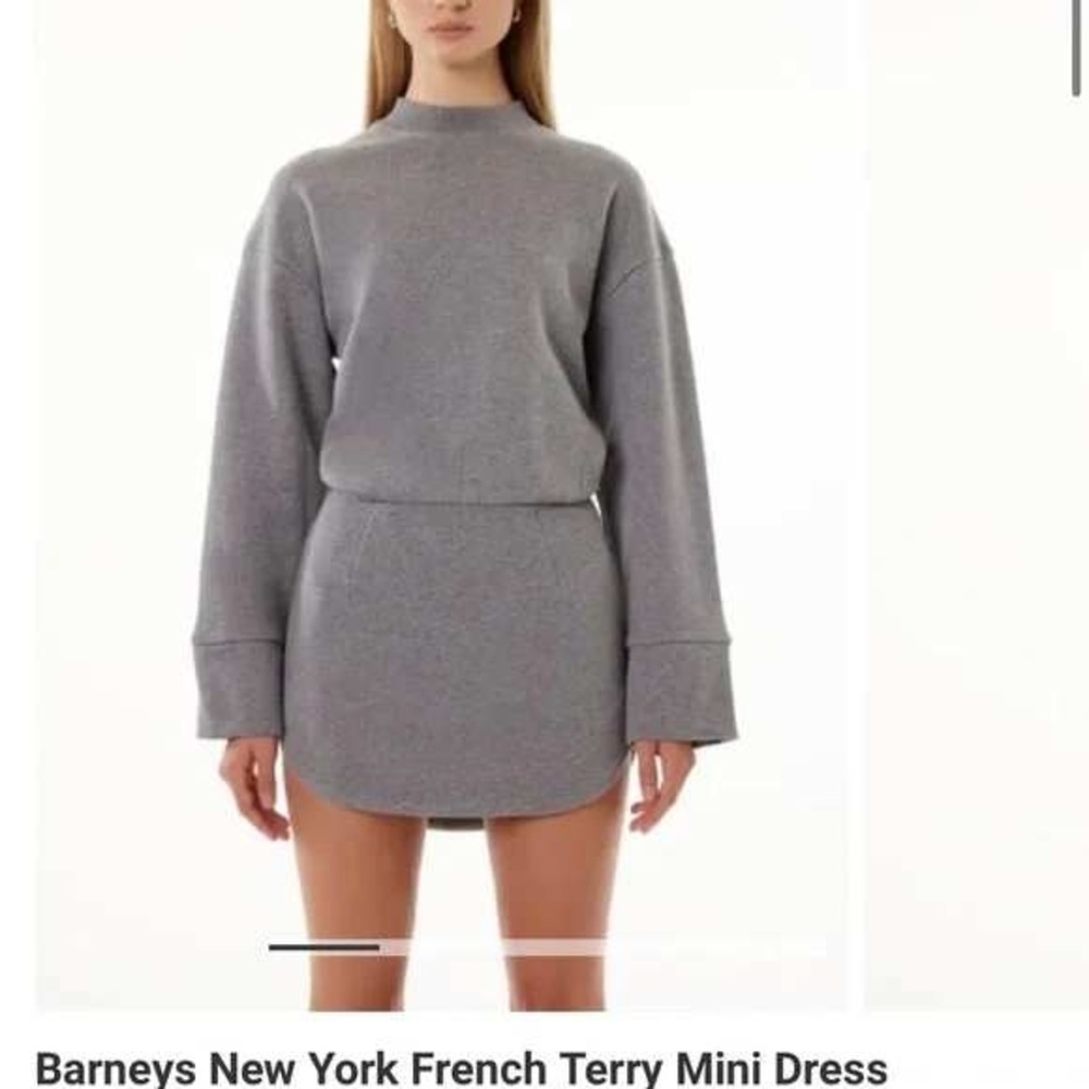 Barneys New York x Forever 21 Gray French Terry Mini Dress Mock‎ Neck Womens S
